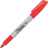 Sharpie® Permanent Marker, Fine Point, Red, Box of 12