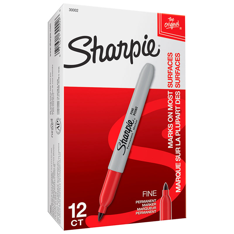 918871-1 Sharpie Permanent Marker, Red, Marker Tip Fine, Barrel