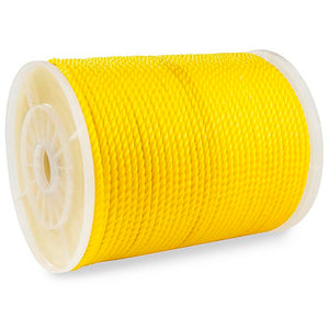 Twisted Polypropylene Rope, 1/4" Diameter x 600' Roll, Yellow