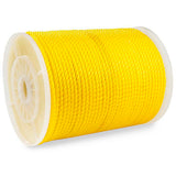 Twisted Polypropylene Rope, 1/4" Diameter x 600' Roll, Yellow