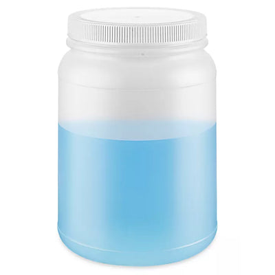 Wide Mouth Natural Plastic Jars, HDPE, 2L (1/2 Gallon)