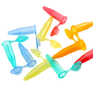Disposable Microcentrifuge Tubes, Rainbow, Bag of 500