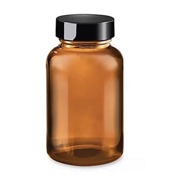 Amber Wide-Mouth Glass Jars - 4 oz