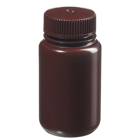 Bottles, Wide Mouth, HDPE, Amber, 125 ml