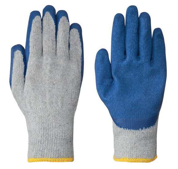 Knit Work Gloves with Blue Latex Palm