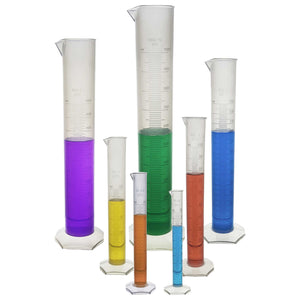 Graduated Cylinders, Set of 7, Polypropylene