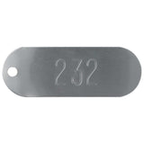 Racetrack Tags, Aluminum Oval Tags - Numbered 1-100