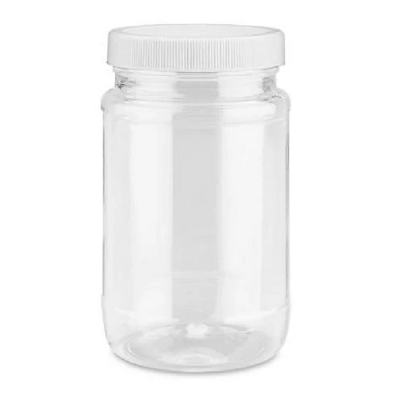 Clear PET Round Wide-Mouth Plastic Jars, 8 oz.