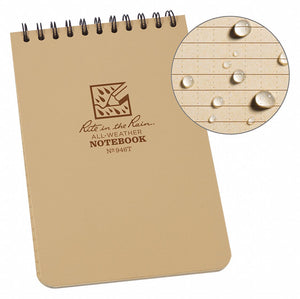 Rite-in-the-Rain - 4"X 6" Shirt Pocket, Top-Spiral, Notebooks, Tan, #946T, Box of 12
