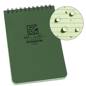 Rite-in-the-Rain - 4"X 6" Hip Pocket, Top-Spiral, Notebooks, Green, #946