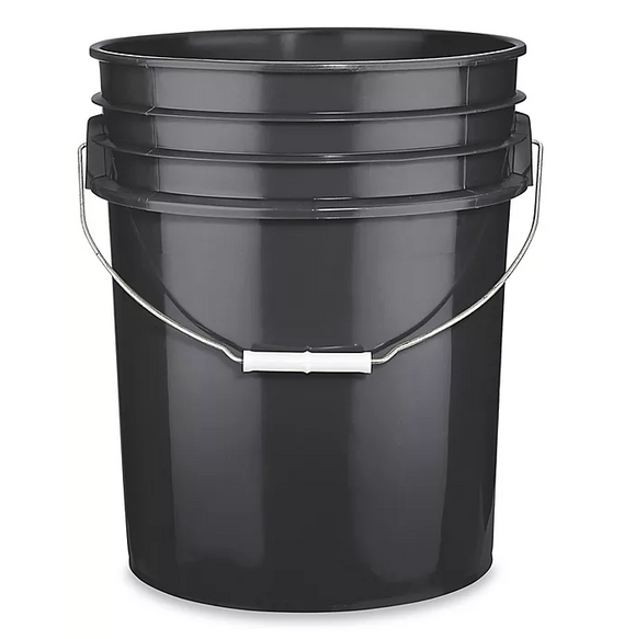 Pail, 5 Gallon, Black, HDPE