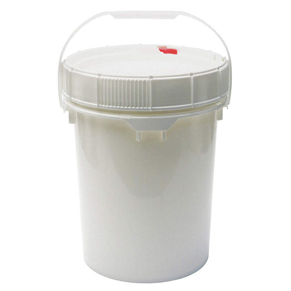 5 Gallon pail with Screw-On Lid, White, HDPE