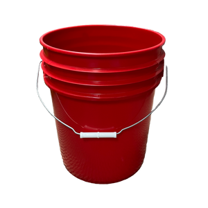 Pail, 5 Gallon, Red HDPE