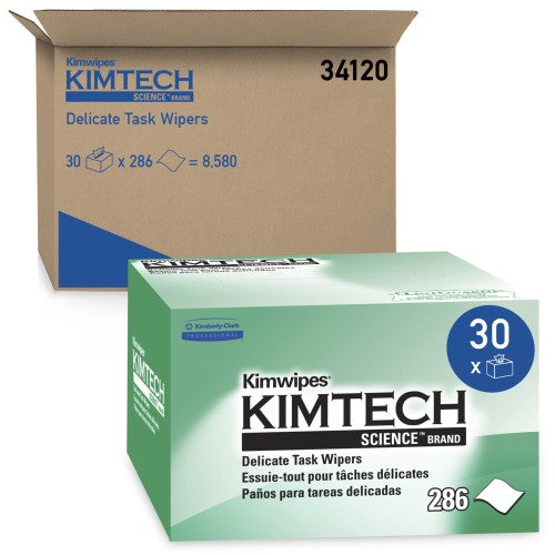 Kimwipes™ Delicate Task Wipers, 8.4 x 4.4 in. (21.33 x 11.17 cm), Case of 30 Boxes