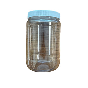 Clear PET Round Wide-Mouth Plastic Jars, 32 oz.