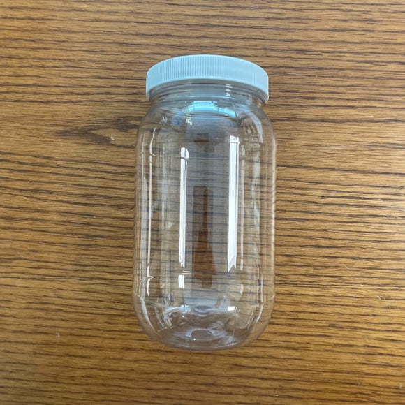 Clear PET Round Wide-Mouth Plastic Jars, 16 oz.