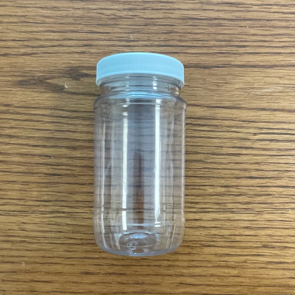 Clear PET Round Wide-Mouth Plastic Jars, 8 oz.