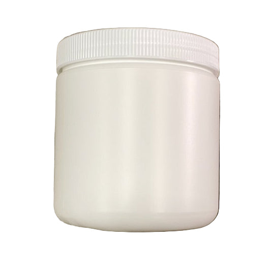 Wide Mouth White Plastic Jar, HDPE, 500 ml