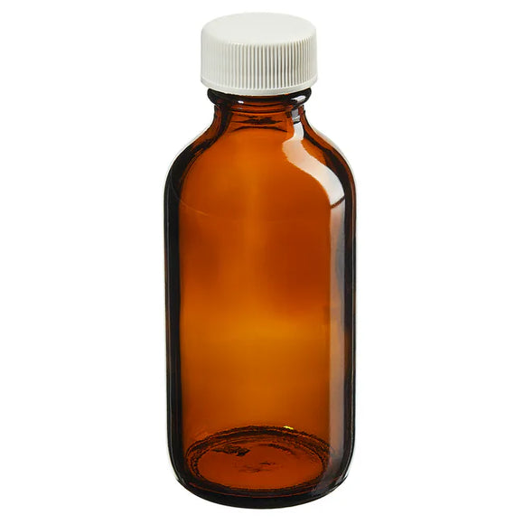 Boston Round Bottle, Amber, Narrow Mouth, 4 oz. (250 ml)