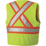 Hi-Viz Tear Away Safety Vest, High Visibility Lime-Yellow