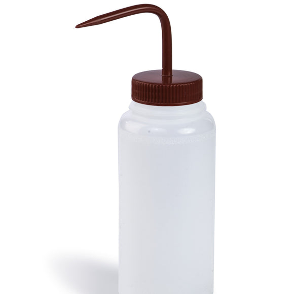 Wash Bottles, Color Coded, Red Caps