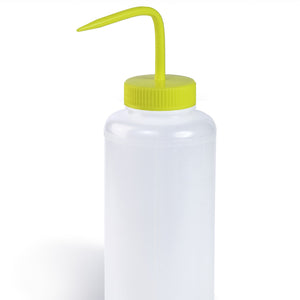 Wash Bottles, Color Coded, Yellow Caps