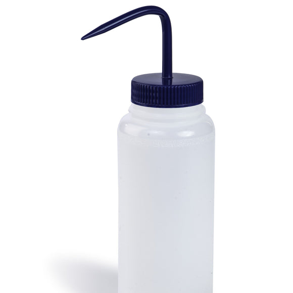 Wash Bottles, Color Coded, Blue Caps