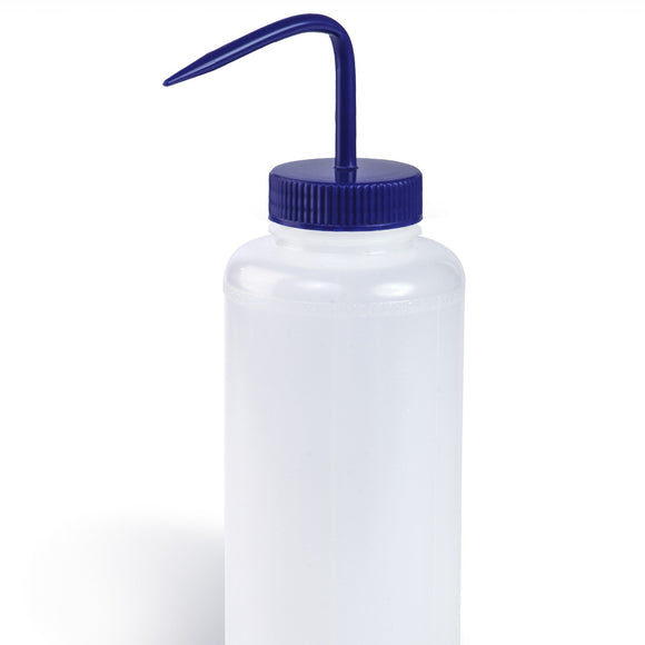 Wash Bottles, Color Coded, Blue Caps