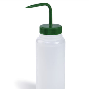 Wash Bottles, Color Coded, Green Caps