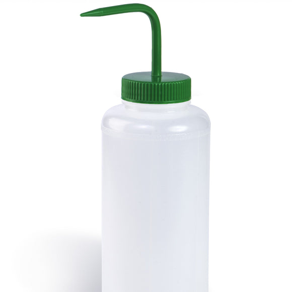 Wash Bottles, Color Coded, Green Caps