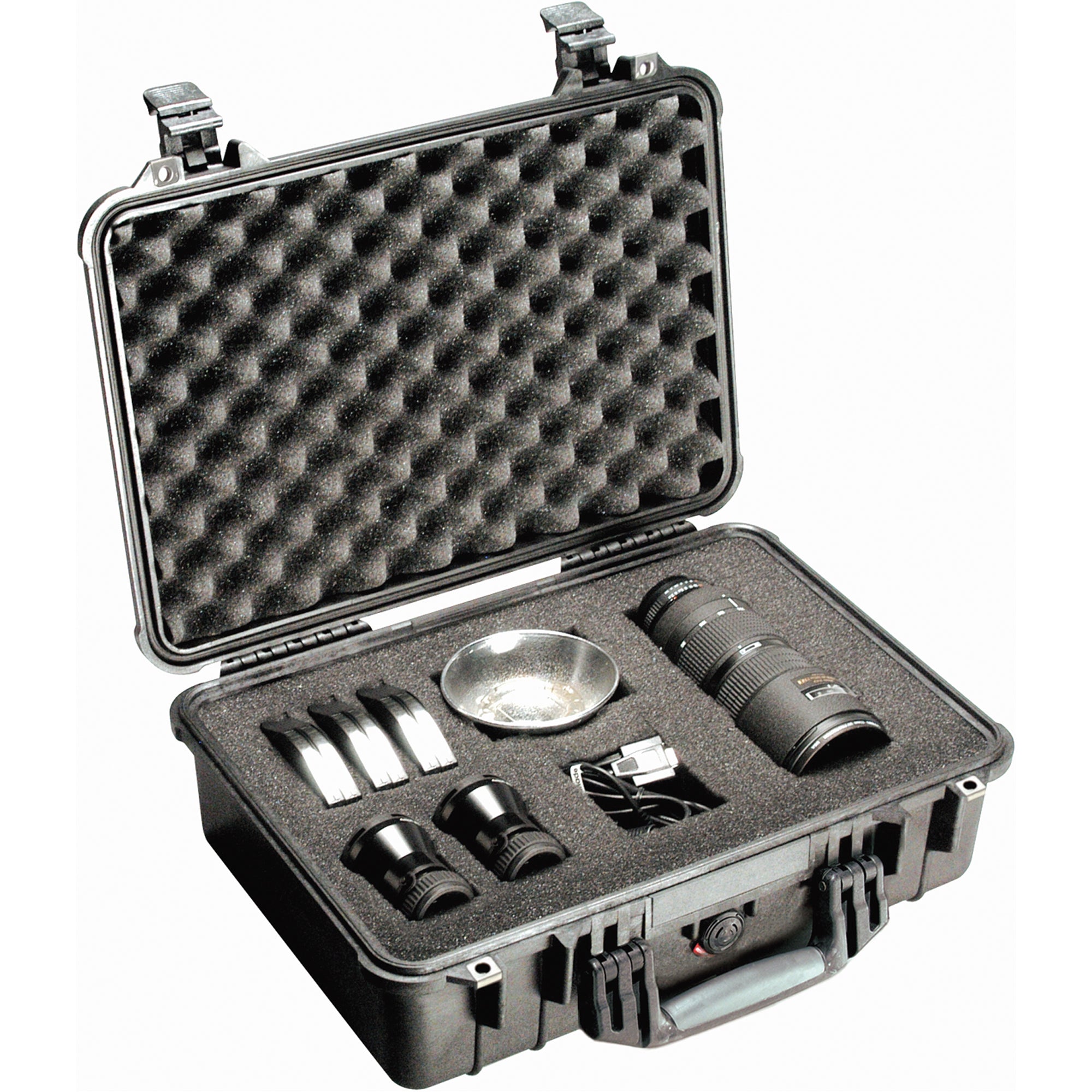 Pelican 1550 Case met schuim voor camera (zwart), Met gevoerde Pelican 1550 Case met schuim voor camera (zwart), Met gevoerde