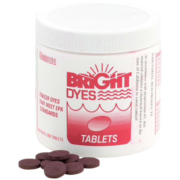Bright Dyes Industrial Red Fluorescent Dye Tablets, 200 Tablet Bottle