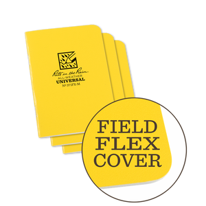 Rite-in-the-Rain - #371FX Mini-Stapled Notebook, Universal, Yellow, Pkg of 3