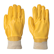 PVC Gloves with Knit Wrists, Yellow
