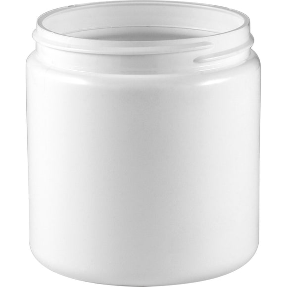 Wide Mouth White Plastic Jar, HDPE, 500 ml