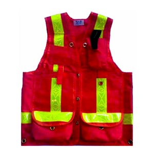 Cruiser Vest, Red, Cordura, w/ Striping