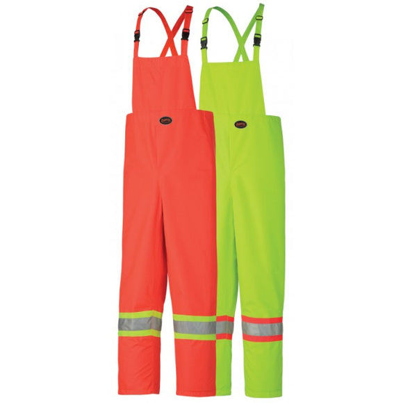 Pioneer Nylon Safety Bib Rain Pants, Orange