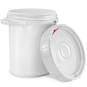 5 Gallon pail with Screw-On Lid, White, HDPE