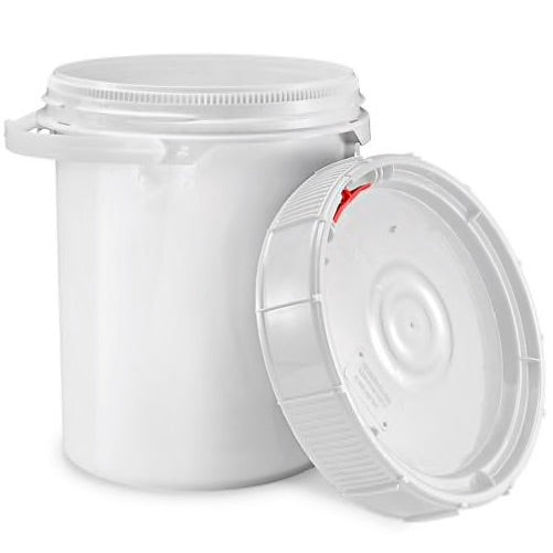 5 Gallon pail with Screw-On Lid, White, HDPE
