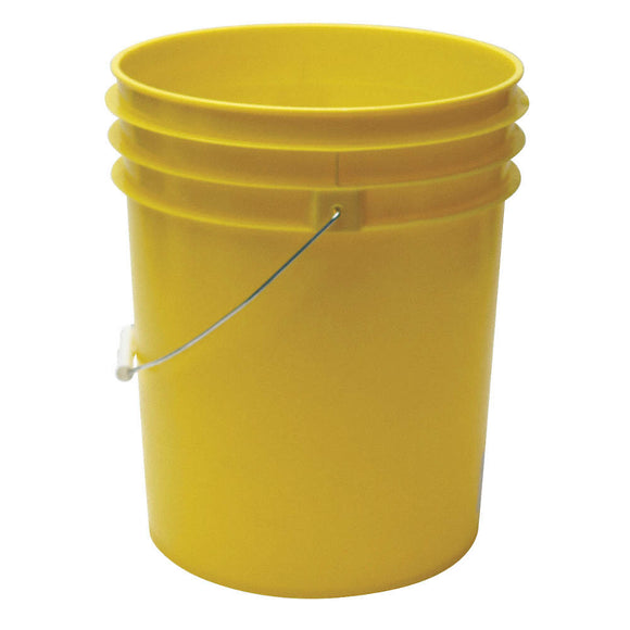 Pail, 5 Gallon, Yellow HDPE