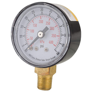 Pressure Gauge, 2" Diameter, 60 PSI