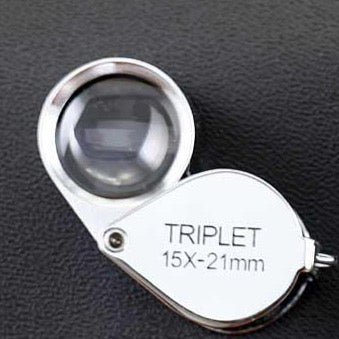 Triplet Glass Lens, 15X Loupe, 21 mm