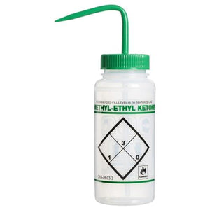 Wash Bottle, Safety Labeled, "Methyl Ethyl Ketone", 500 ml
