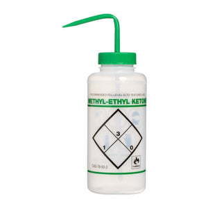 Wash Bottles, Safety Labeled, "Methyl Ethyl Ketone"