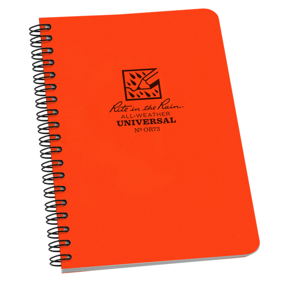 Rite-in-the-Rain - #OR73 Spiral Notebook, Universal Pattern, Orange