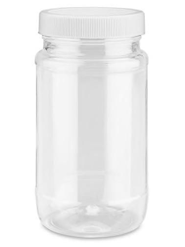 Clear PET Round Wide-Mouth Plastic Jars, 8 oz.