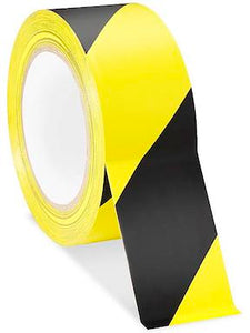 Safety Tape - Industrial Vinyl, 2" x 36 yds, Yellow/Black
