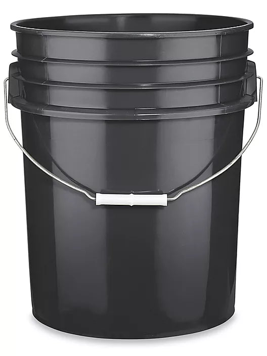 Pail, 5 Gallon, Black, HDPE