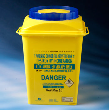 Sharps Container, 3 Litre, Yellow