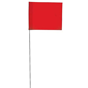 Wire Stake Flag Markers, Bundle of 100, Red